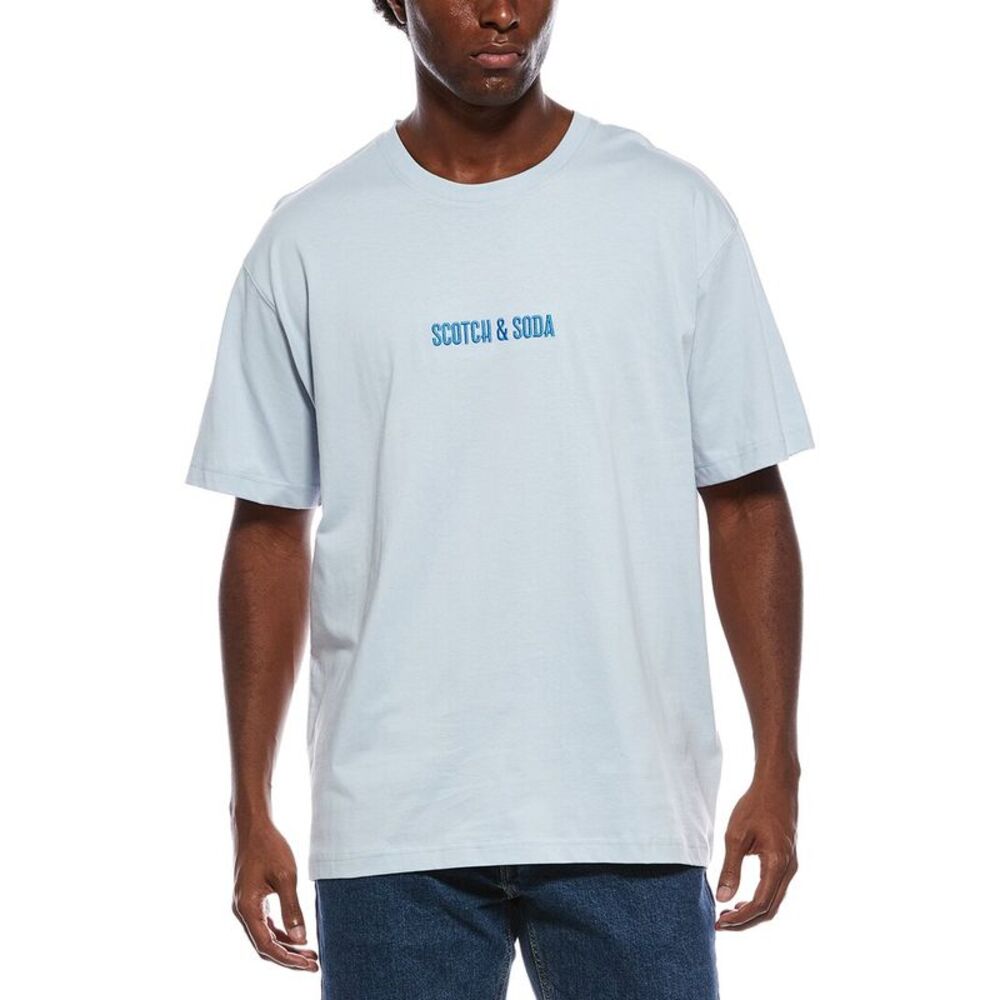 Scotch & Soda Mens  Graphic T-Shirt, Blue